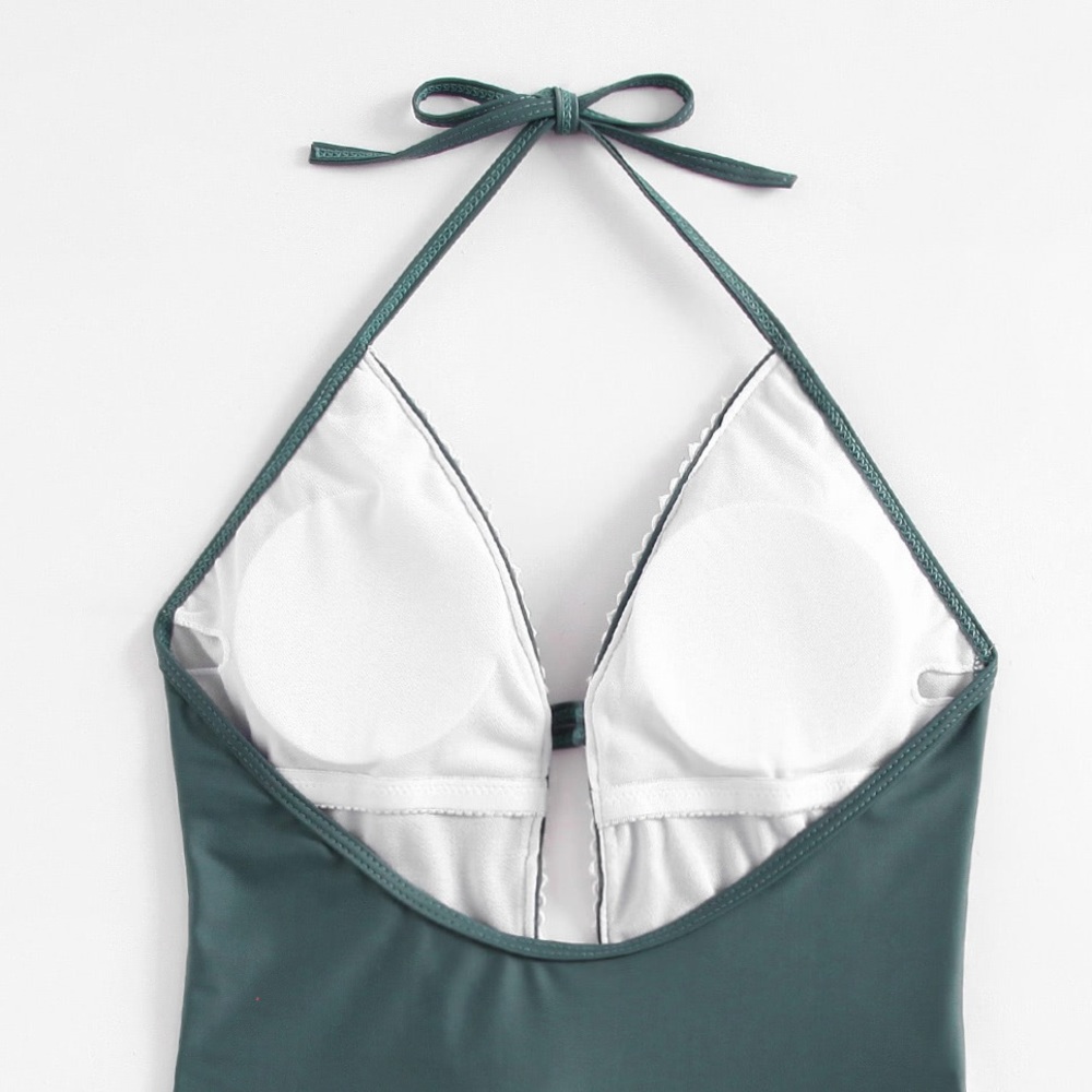 🏆HP🆕➕Sexy Eyelet trim halter top Monokini - Picture 4 of 8